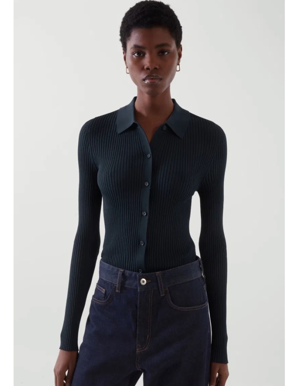 COS Slim Fit Ribbed Cardigan